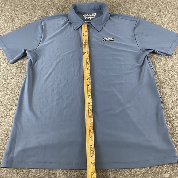 Black Rifle Coffee Company BRCC Men's Medium Gray Performance Polo Shirt - Picture 5 of 8